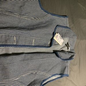 Brand new blue/white striped vest